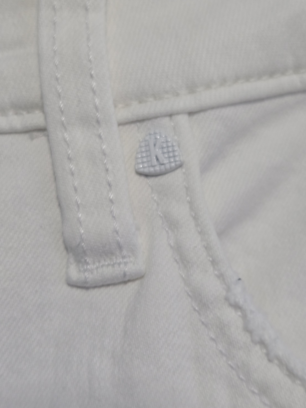 KUT from the Kloth Reese Fab Ab Ankle Straight Leg White Jeans Raw Hem Size 14 - Picture 4 of 11